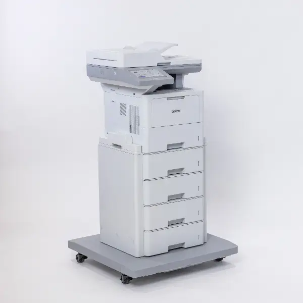 Function: Print, Scan, Copy, Fax
Memory: 2GB
Interface: USB/Wired/Wireless
Display: 17.8cm Colour Touchscreen LCD
Printer Speed: 50ppm
Resolution: Up to 1200 x 1200 dpi
"Printer Language / Emulation: PCL6, BR-Script3, IBM
Proprinter XL, Epson FX-850,
PDF Version 1.7"
First Print out time: Up to 6.7 Seconds
Copy Speed: 50ppm
Auto 2-sided copy: Yes
Scan resolution: 1200 x 600dpi
Auto 2-sided Scan: Yes
Fax Modem: 33,600bps (Super G3)
Speed & Group Dial: Up to 300 locations 20 groups
Memory Transmission: Up to 500 Pages
Paper Input (Standard Tray): 520 Sheets
Multi-purpose Tray: 100 Sheets
Automatic Document Feeder: 80 Sheets
"Midia Sizes: A4, Letter, B5(JIS), A5, A5(Long
Edge), A6, Executive, Legal,
Mexico Legal, India Legal, A4
short (270mm), Folio,16K"
Optional Paper Tray: 4 x 520 sheet tower tray (TT-4000), 2 x 520 Sheet Tray (LT-6505)
Recommended Monthly Volume: 16 000 Pages

MFC-L6910DN Consumables:
x TN-3607 (3 000 Pages)
x TN-36907XXL (11 000 Pages)
x TN-3617XL (25 000 Pages)
x DR-3607 (75 000 Pages)