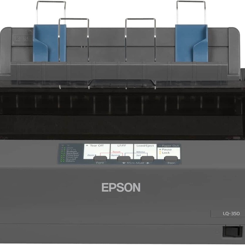 - Impact Dot Matrix Printer
- 80 Column Width
- 24-Pin, 10 CPI Print Resolution
- Prints On 3-Sheet Carbon Paper
- MTBF: 10,000 Hours
- 2.5 Million Character Ribbon Yield
- Compact Design
- Parallel, Serial RS-232, USB 2.0 Interfaces
- Energy Star Certified
- Colour: Dark Grey
- IBM 2390 Plus, ESC/P2 Emulation
- Supports Windows XP and Newer, Windows Server, Linux